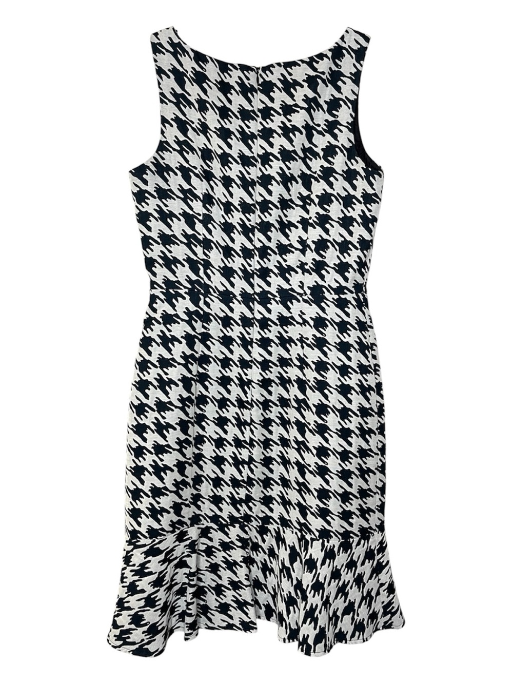 David Meister Black and White Houndstooth Midi Dress Sz 6 - Picture 2 of 5
